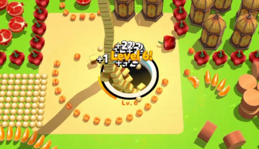 穴に食べ物を落とせばクリア！吸い込む感覚がクセになる全く新しいパズルゲーム！『オール・イン・ホール (All in Hole)』